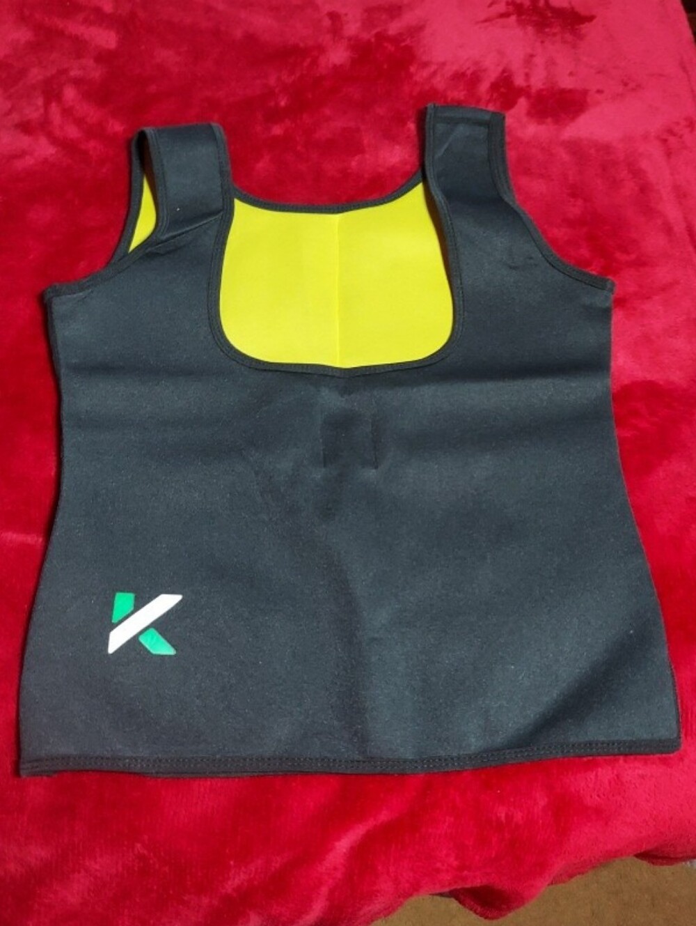 Kewlioo Women's Neoprene Sauna Sweat Vest Pullover Black/Yellow L